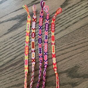 Bundle of 5 Embroidery Friendship Bracelets